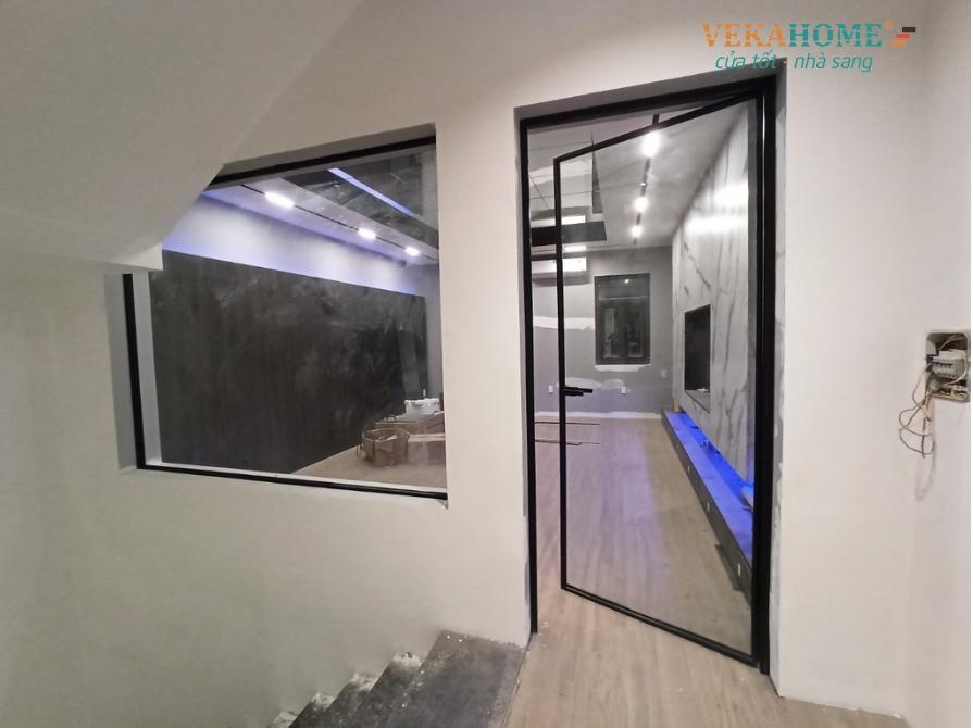 Hình ảnh sản phẩm cửa nhôm slim mở quay