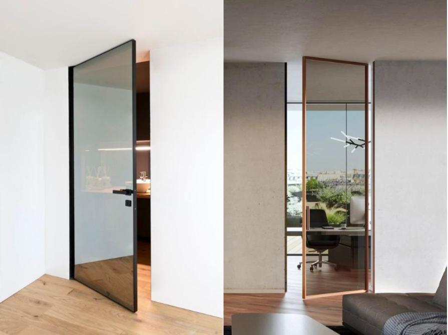 Hình ảnh sản phẩm cửa nhôm slim mở quay